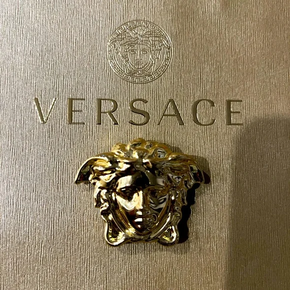 Versace Gold Tone Medusa magnetic brooch/pin